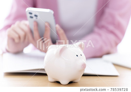 Savings, savings, piggy bank, piggy bank, person, woman Savings, savings, piggy bank, piggy bank, person, woman 78539728