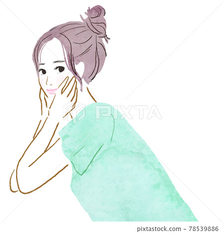 美麗女人的水彩向量插畫 美麗女人的水彩向量插畫 78539886