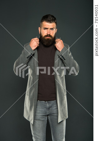 Masculine look. Fashion outfit. Brutal hipster man. Hipster  78540031