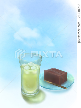 Yokan and green tea Yokan and green tea 78540735