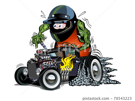 Cartoon retro rat rod Cartoon retro rat rod 78543223