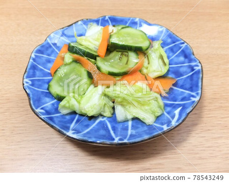 Lightly pickled cucumber, cabbage and carrot Lightly pickled cucumber, cabbage and carrot 78543249