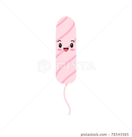 Cute emoji tampon women sanitary hygienic vector icon. 78543565