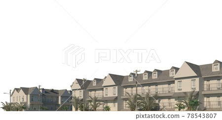 Cityscape 3d illustration isolated on white background Cityscape 3d illustration isolated on white background 78543807