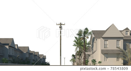 Cityscape 3d illustration isolated on white background Cityscape 3d illustration isolated on white background 78543809