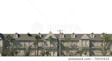 Cityscape 3d illustration isolated on white background 78543810