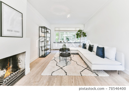 Stylish interior of living room in modern apartment Stylish interior of living room in modern apartment 78546400