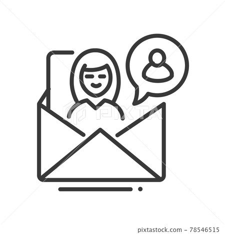 Subscribers - vector line design single isolated icon 78546515