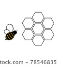 Vector illustration of bee and honeycomb on white background 78546835