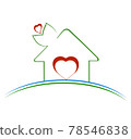 green house with leaves and heart symbol inside. 78546838