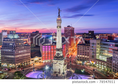 Indianapolis, Indiana, USA skyline over Monument Circle 78547011