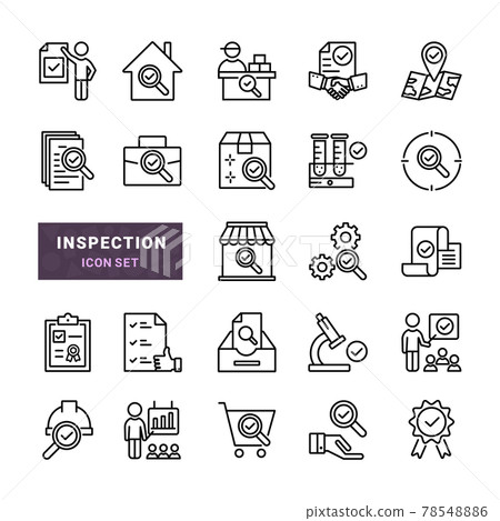 Set of Inspection Vector Line Icons - Stock Illustration [78548886] - PIXTA