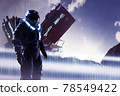 3d render illustration of astronaut in suit on planet. 78549422