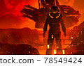3d render illustration of astronaut in suit on red planet. 78549424