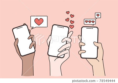 Dating in internet and online chat concept 78549444