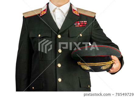Military officer in uniform suit isolated. Military officer in uniform suit isolated. 78549729
