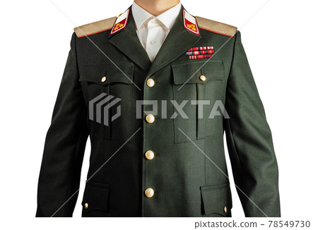 Military officer in uniform suit isolated. Military officer in uniform suit isolated. 78549730