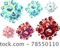 Isolated vector drawing of a coronovirus particle 78550110