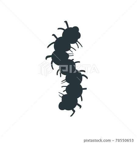 Caterpillar larva simple sign, insect icon on white background Caterpillar larva simple sign, insect icon on white background 78550653