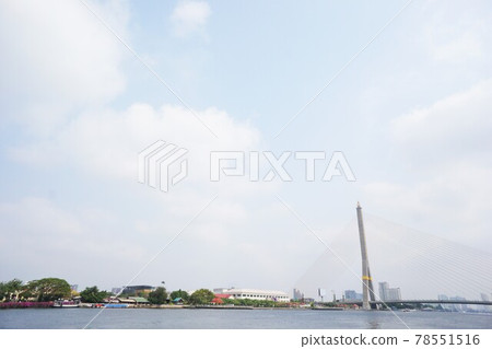 Rama VIII Bridge and the Chao Phraya River in Bangkok, Thailand Rama VIII Bridge and the Chao Phraya River in Bangkok, Thailand 78551516