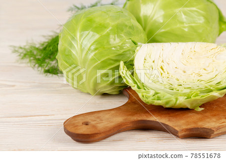 Fresh white cabbage and green dill 78551678