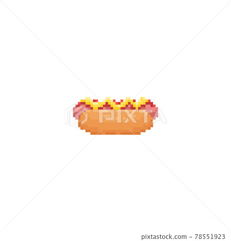 Vector, hot dog, cartoon style, simple sticker design