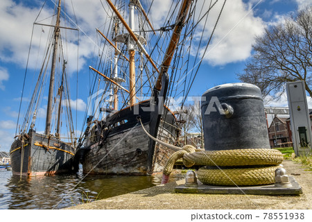 Den Helder, the Netherlands. The boats and warehouses of the former shipyard Willems in Den Helder, the Netherlands 78551938