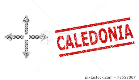 Expand Arrows Recursion Composition of Expand Arrows Icons and Grunge Caledonia Seal 78552007