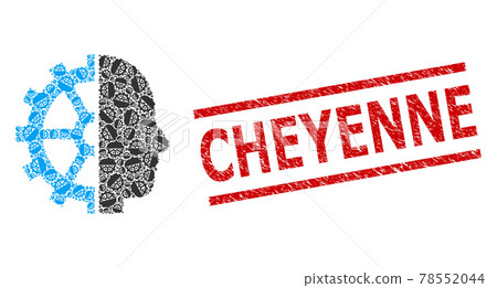 Cyborg Gear Recursion Collage of Cyborg Gear Items and Grunge Cheyenne Seal 78552044