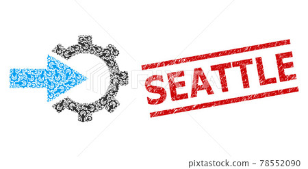 Cog Integration Recursion Mosaic of Cog Integration Items and Textured Seattle Seal Cog Integration Recursion Mosaic of Cog Integration Items and Textured Seattle Seal 78552090