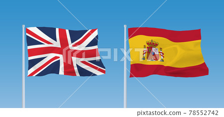 British and Spanish flags British and Spanish flags 78552742