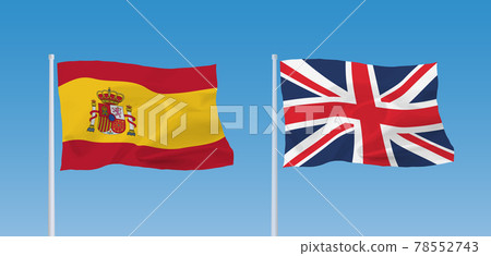British and Spanish flags 78552743