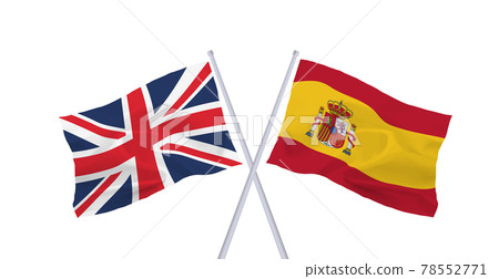 英國和西班牙國旗 78552771