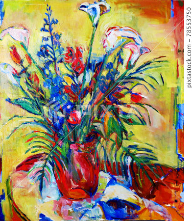 flower, flowers, Oil Painting - Stock Illustration [78553750] - PIXTA