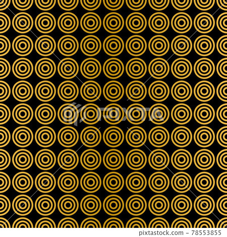 Black and gold concentric circles seamless pattern. Shiny background for Christmas or New Year designs. Golden abstract vector illustration Black and gold concentric circles seamless pattern. Shiny background for Christmas or New Year designs. Golden abstract vector illustration 78553855