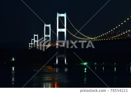 Kurushima Kaikyō Bridge Kurushima Strait Bridge Stock Photo