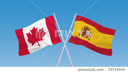 加拿大和西班牙國旗 78554444