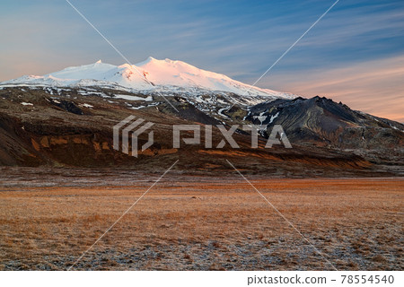 Snaefellsjokull at sunset, Iceland 78554540