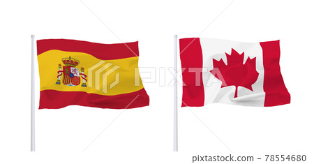 Canada and Spain flags 78554680