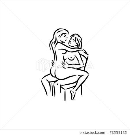 Homosexual two lesbian girls sex pose illustration - Stock Illustration 78555185 Sex Pic Hd