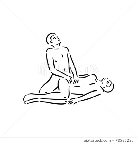 Homosexual two gay guys sex pose illustration 78555253