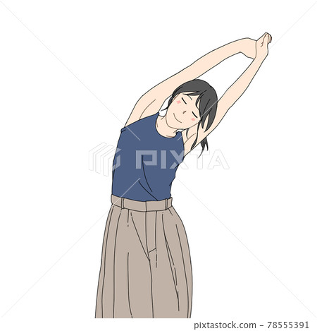 A woman stretching the spine 78555391