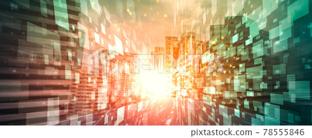 Digital data flow on road with motion blur to create vision of fast speed transfer Digital data flow on road with motion blur to create vision of fast speed transfer 78555846