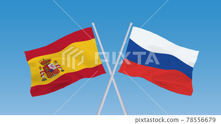 Russian and Spanish flags Russian and Spanish flags 78556679