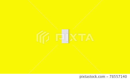 3d rendering hanging empty blank white canvas isolated on yellow background. 78557140