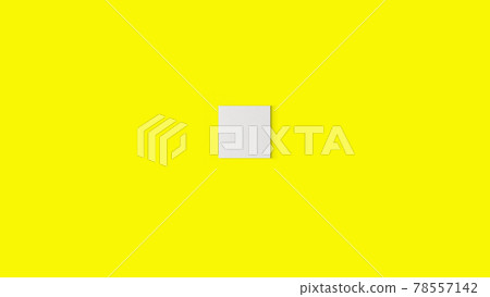 3d rendering hanging empty blank white canvas isolated on yellow background. 78557142
