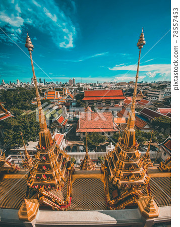 Loha Prasat temple in Bangkok old town in Thailand Loha Prasat temple in Bangkok old town in Thailand 78557453