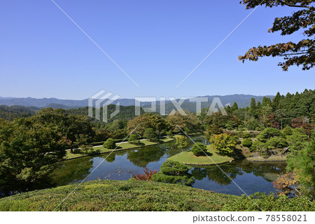 修學院離宮 上離宮 遊流池（從鄰近的雲庭看到的遊流池） 78558021