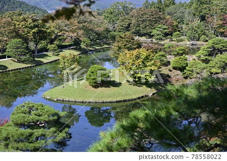 修學院離宮 上離宮 遊流池（從鄰近的雲庭看到的遊流池） 78558022