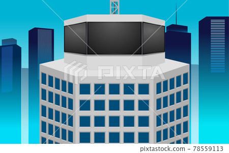 leds screen on the high building in the city 78559113